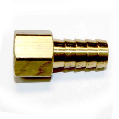 Interstate Pneumatics Brass Hose Fitting, Connector, 1/2 Inch Barb x 3/8 Inch Female NPT End, PK 50 FF68-50K